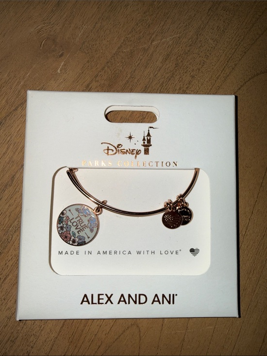 Alex and Ani Accessories - Alex and Ani Rose Gold Disney Parks 'True Love' Floral Charm Bangle